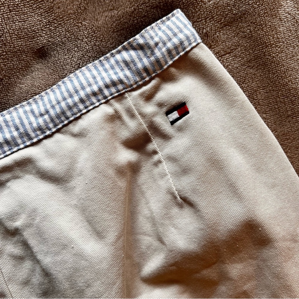 TOMMY HILFIGER Nautical Beige Cotton Smooth Mini Wrap Skort - Size 6 - Picture 4 of 11
